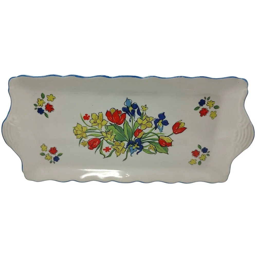Vintage James Kent Ltd Tray Spring Fair Staffordshire England Scalloped Edges